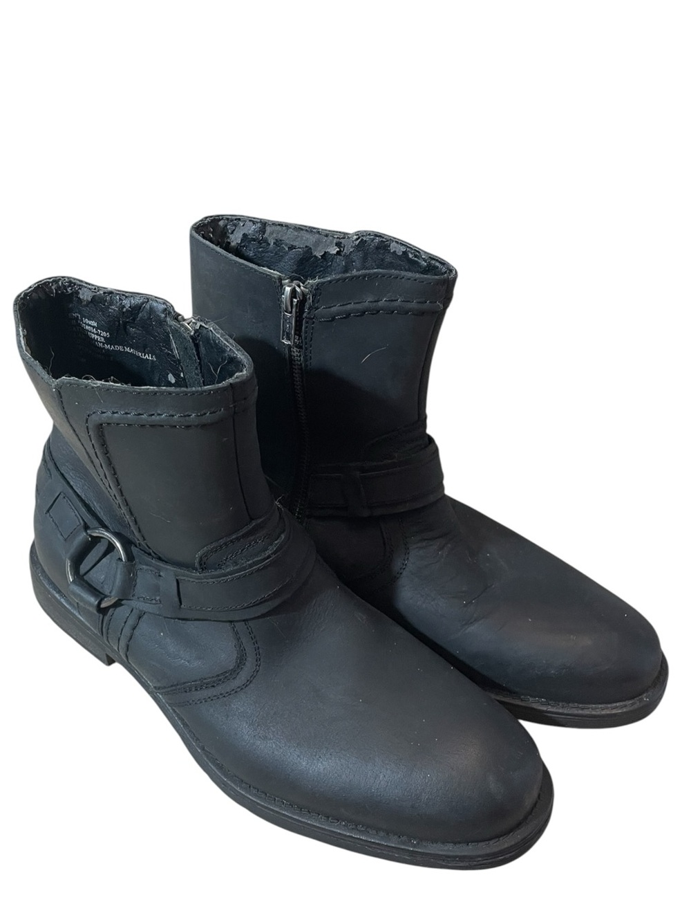 C5- Black GBX Men’s leather Ankle Boots with Side Buckle